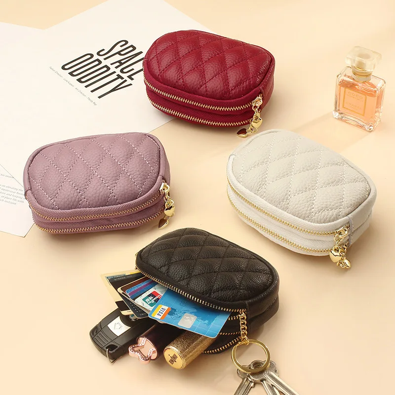 

Top Layer Cowhide Women Genuine Leather Coin Purse Female Wallets Women Zipper Coin Purses Children Storage Pocket Bags Pouch