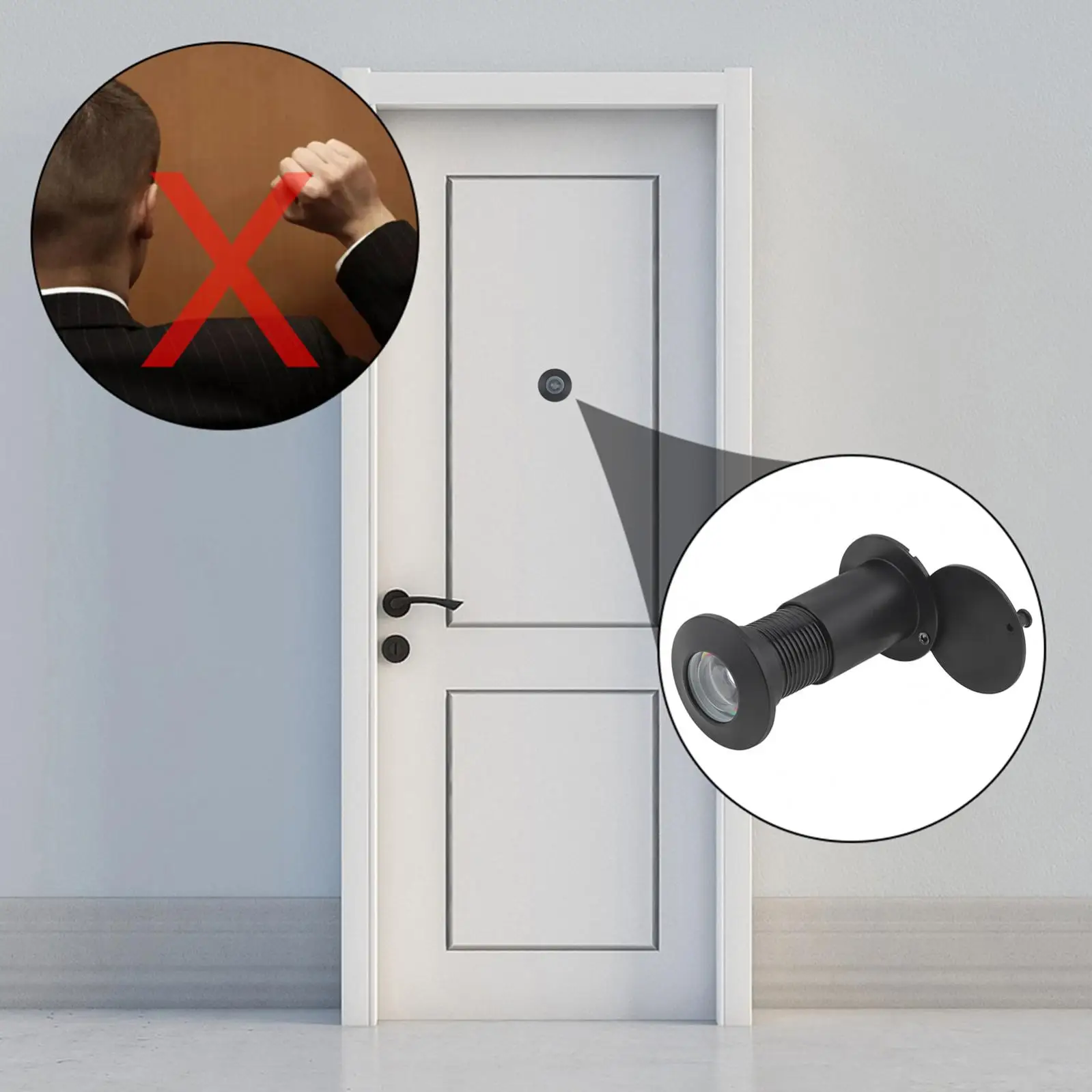 Zinc Alloy Door Viewer for 1.3 to 2.4inch Thickness Door with Rotating Privacy Cover 1 Piece door peephole