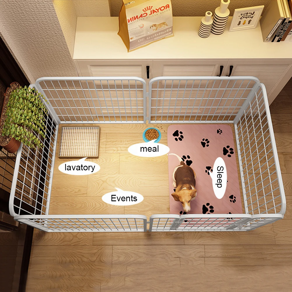 6 Panels Dog Playpen Fence Foldable Exercise Puppy Kennel Cage Heavy Duty Dog Exercise Fence for Dog Cat Rabbit Pet Exercise