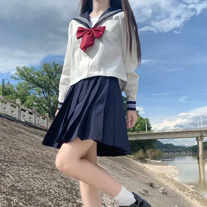 

Sailor Pleated Cosplay Korean Student Girl Seifuku Uniform School Uniforms Graduation Suit Sexy Japanese College