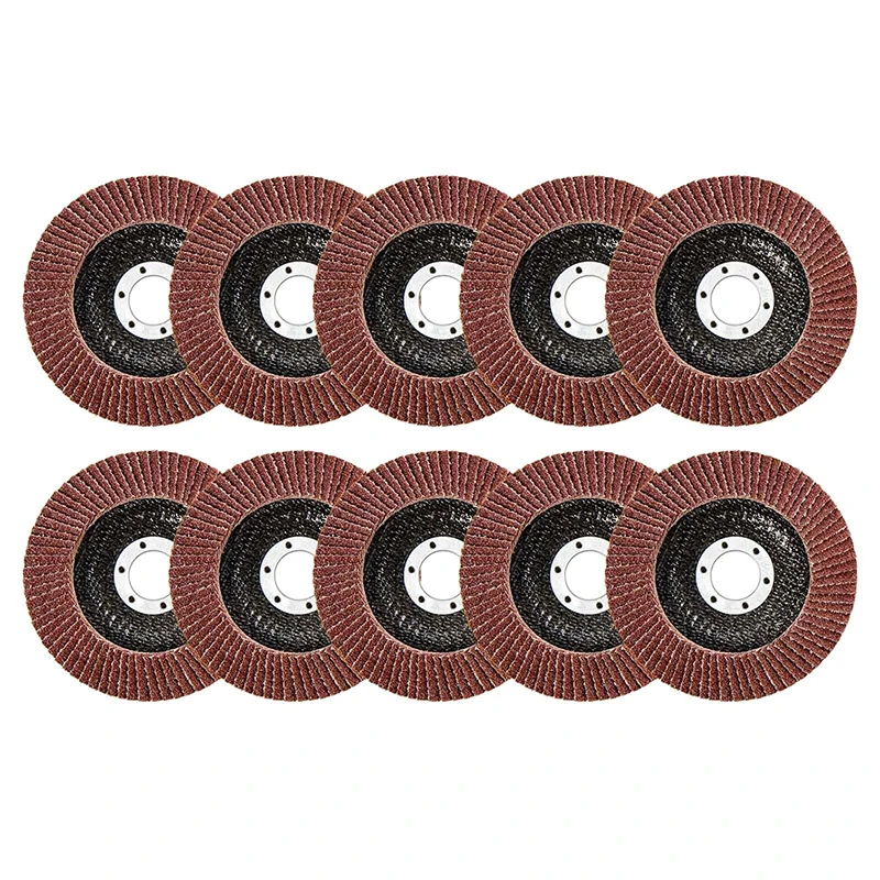 

New 10 Pcs Flap Discs 4.5 Inch 40/80/120 Grit Grinding Wheels Sanding Wheels Blades Wood Cutting Angle Grinder Abrasive Tool