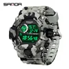 SANDA 2183 Electronic Watch Fashion Military Camo Waterproof Outdoors Sports Digital Display Silicone Strap Wristwatchs for Men 3