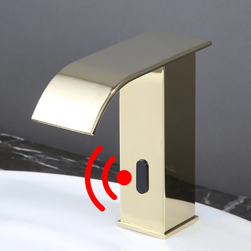 

Gold Kitchen Touchless Faucet Infrared Sink Mixer Black Smart Sensor Basin Faucet High-tech Bathroom Auto Mixer Vanity Water Tap