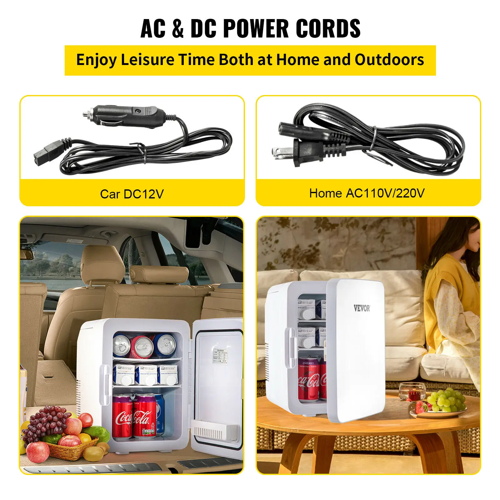 10L Mini Refrigerator Portable Fridge Cooler Warmer Food Drinks for Car  Bedroom