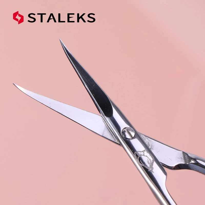 1pc STALEKS SX-21/1m Manicure Dead Skin Scissors Russian Style Olecranon Eyebrow Scissor Magnolia Pattern Exfoliating Nail Tool 3