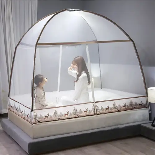 1pc 360°Coverage Thickened/encrypted New Cartoon Double Door Mongolian Yurt Mosquito Net,  Foldable Mosquito Net No Installation - Image 9