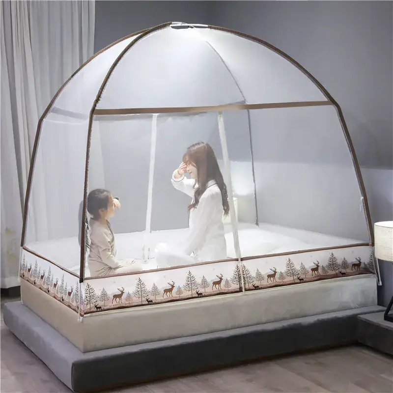 1pc 360°Coverage Thickened/encrypted New Cartoon Double Door Mongolian Yurt Mosquito Net,  Foldable Mosquito Net No Installation - Image 9