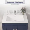 Bathroom Sink Compact Ceramic Vessel Sink for Bathroom With Overflow - Ideal for Small Spaces White Countertop Furniture Fixture 4