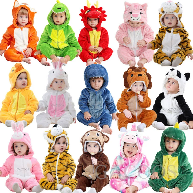 Dinosaur Baby Hooded Winter Romper 6