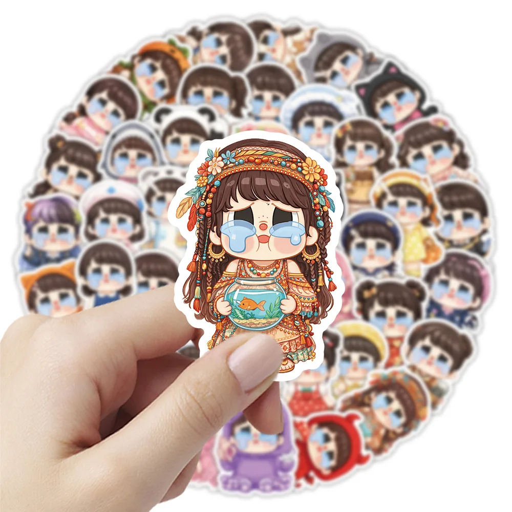 50/100Pcs 귀여운 애니메이션 Crybaby 낙서 스티커, 자체 접착 방수, DIY 스크랩북, 전화 노트북 파일 폴더 보관함 용