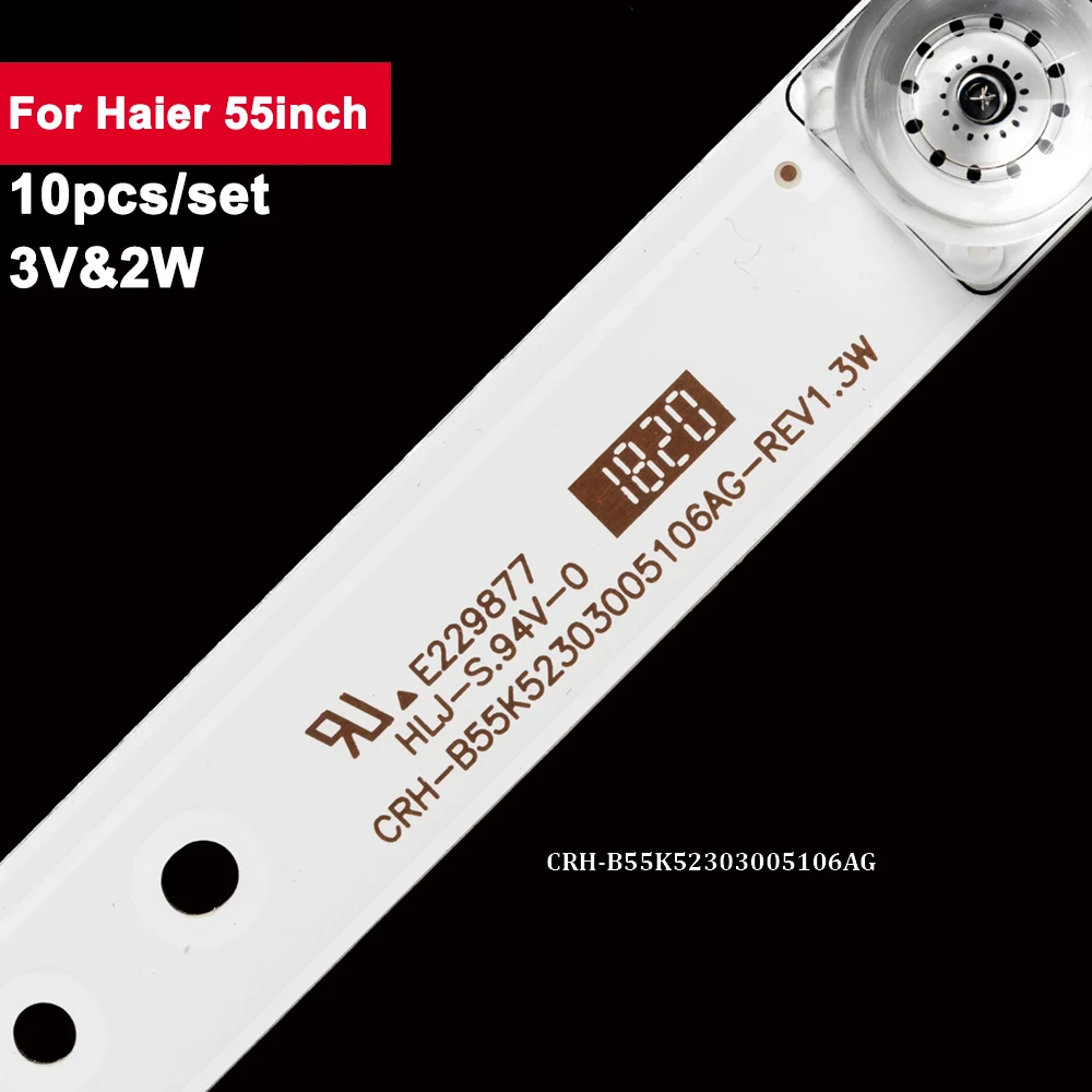 10Pcs/set 55inch 560mm LED Backlight Strip for Haier 5LED Square Lens CRH-B55K52303005106AG CN550KC7510 LS55AL88T71,LQ55AL88Y81 10pcs set smart led backlight strip lg innotek drt 3 0 55 55drt3 0 direct 3 0 for tv 55inch 55lb650v 55lb5900 55lf652v 55lf6000