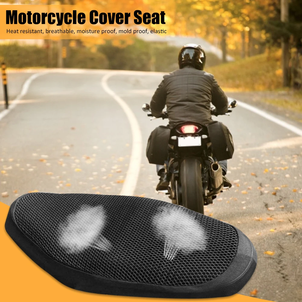 Car Motorcycle Scooter Seat Covers Sun Protection Anti-Slip 3D Honeycomb Elastic