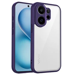 Clear Matte Back Cover with Air Cushion Silicon Bumper for Vivo V60e (TMMS Purple)