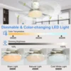 40W Socket Ceiling Fan with Light, 20.5in Screw Ceiling Fans with LED with Remote For Bedroom, Garage and Kitchen 5