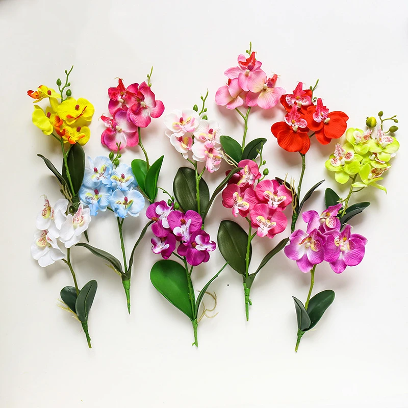 

1pc Artificial Flower Butterfly Orchid Home Autumn Decor Wedding Silk Bouquet Living Room Party Christmas Decoration Fake Floral