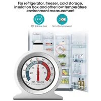 Thermomètres de congélateur -30~30 ° C -20~80 ° Mini thermomètres de jauge à grand cadran pour réfrigérateur en acier inoxydable F pour refroidisseur de réfrigérateur 4