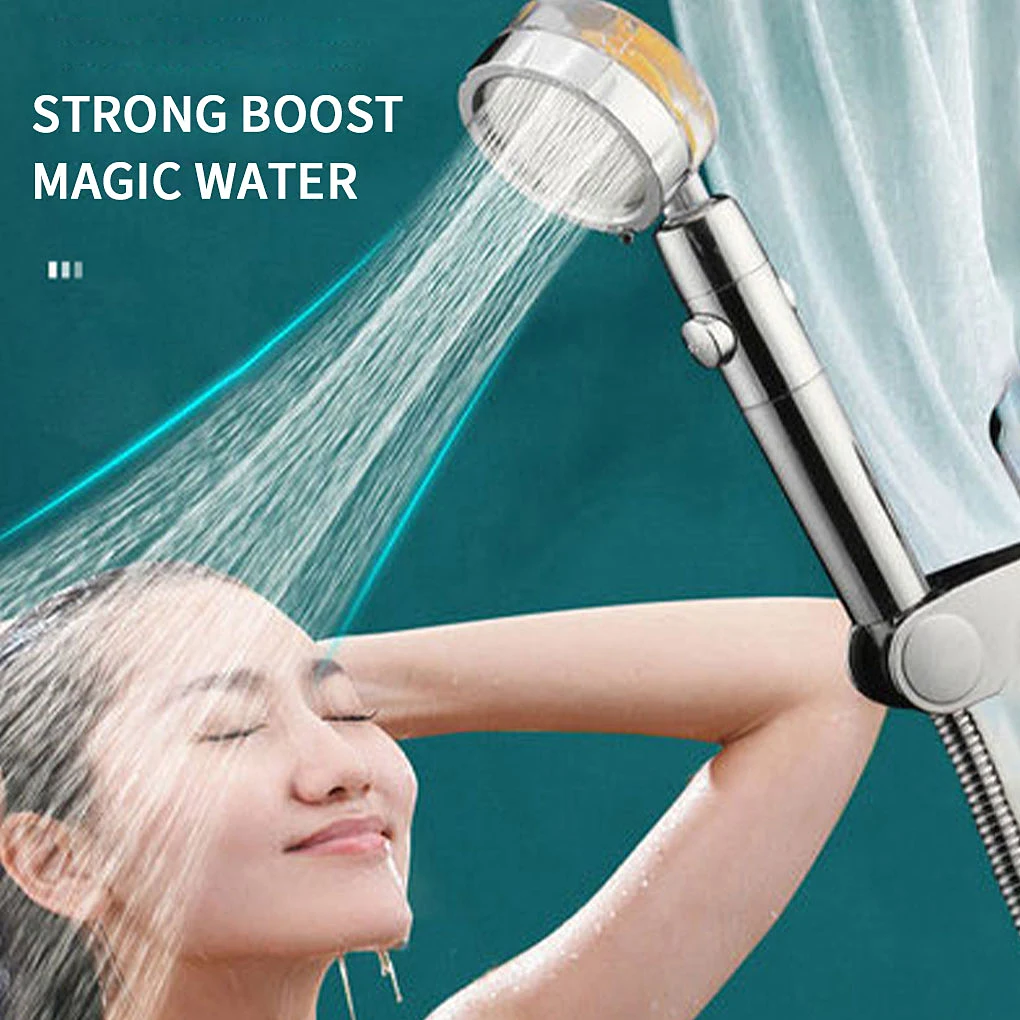 Showerhead 360 Degrees Rotating Water Saving Bathroom Shower Head Removable Bath Sprayer Adults Children Curved Red