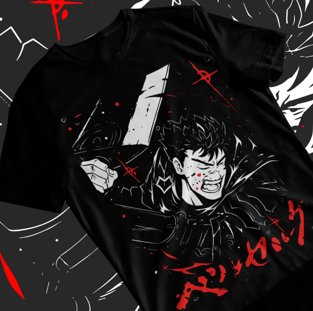

Berserk T-shirt Manga Strip Guts Berserker Armour Anime Manga Shirt Soft Tee