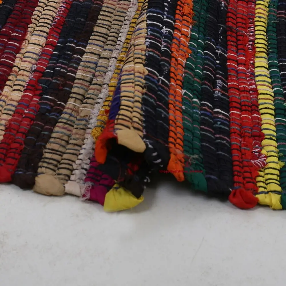 2x3 Feet Rug Handmade Bohemian Indian Hand Woven Rug Floor Mat Runner Chindi Carpet Bedroom Decor  Bedroom  Rug  Carpets 6
