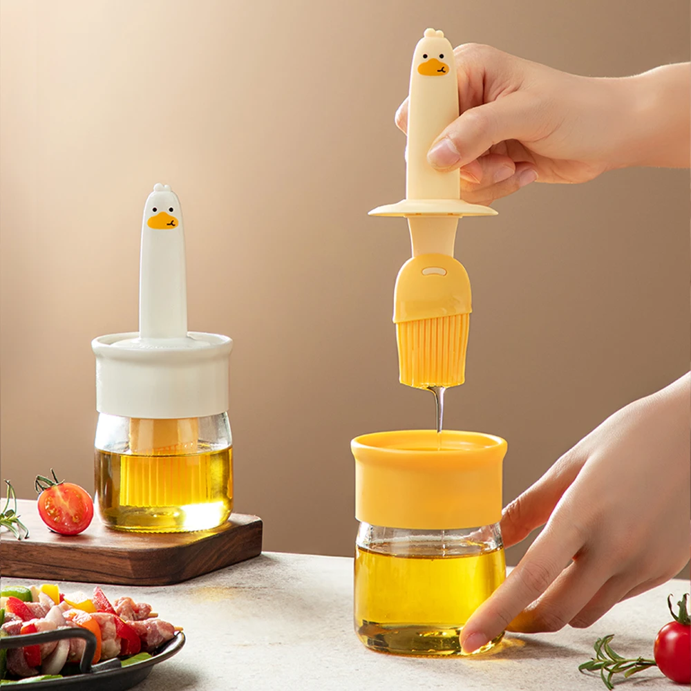 Oil Brush Silicone Barbecue Oil Kitchen High-Temperature Resistant Integrated Seasoning Bottle Pancake