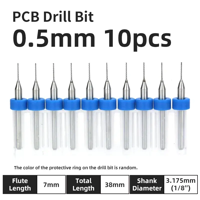 10pcs PCB Drill Bit Set Carbide Micro Drills For Printed Circuit Board 1/8" Fixed Shank Mini CNC Tungsten Steel Bits 0.1-3.175mm image 38