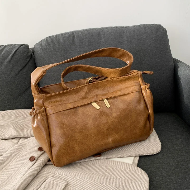 

Retro Pu Zipper Ladies Shoulder Bags Commuting Light Luxury Crossbody Bags for Women 2024 High Quality Bolsas Para Mujeres 여자 가방