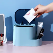 

Creative Desktop Garbage Storage Box Home Living Room Mini Push Trash Can Office Accessories Storage Box with Cover