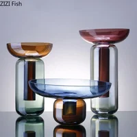 Gradient Colored Detachable Glass Vase Hydroponic Flower Pots Desk Decoration Artificial Flower Decorative Floral Arrangement 1
