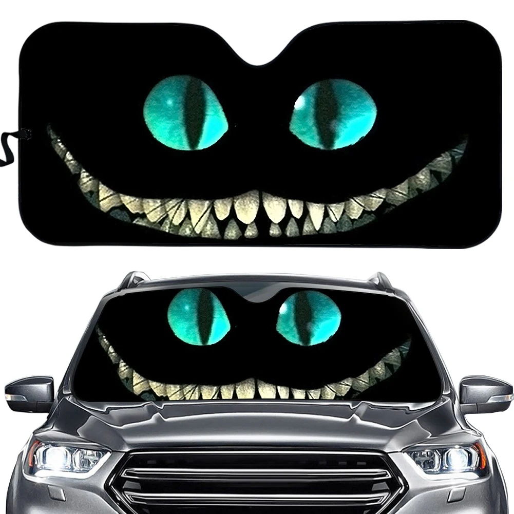 

Anime Movie Evil Cat Printing Car Sun Shades for Mens Women Windshield Foldable Auto Visor Sunshade Easy to Install Window Cover