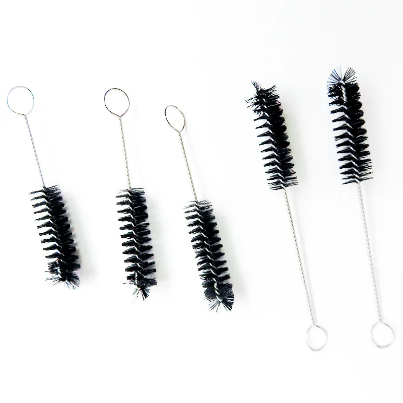 Set 8 Spazzole Per Pulire Bottiglie, In Acciaio Inox, Manico Lungo, Per Cannucce, Biberon, Decanter, Teiere, Fori, Multiuso, Con Gancio - 3
