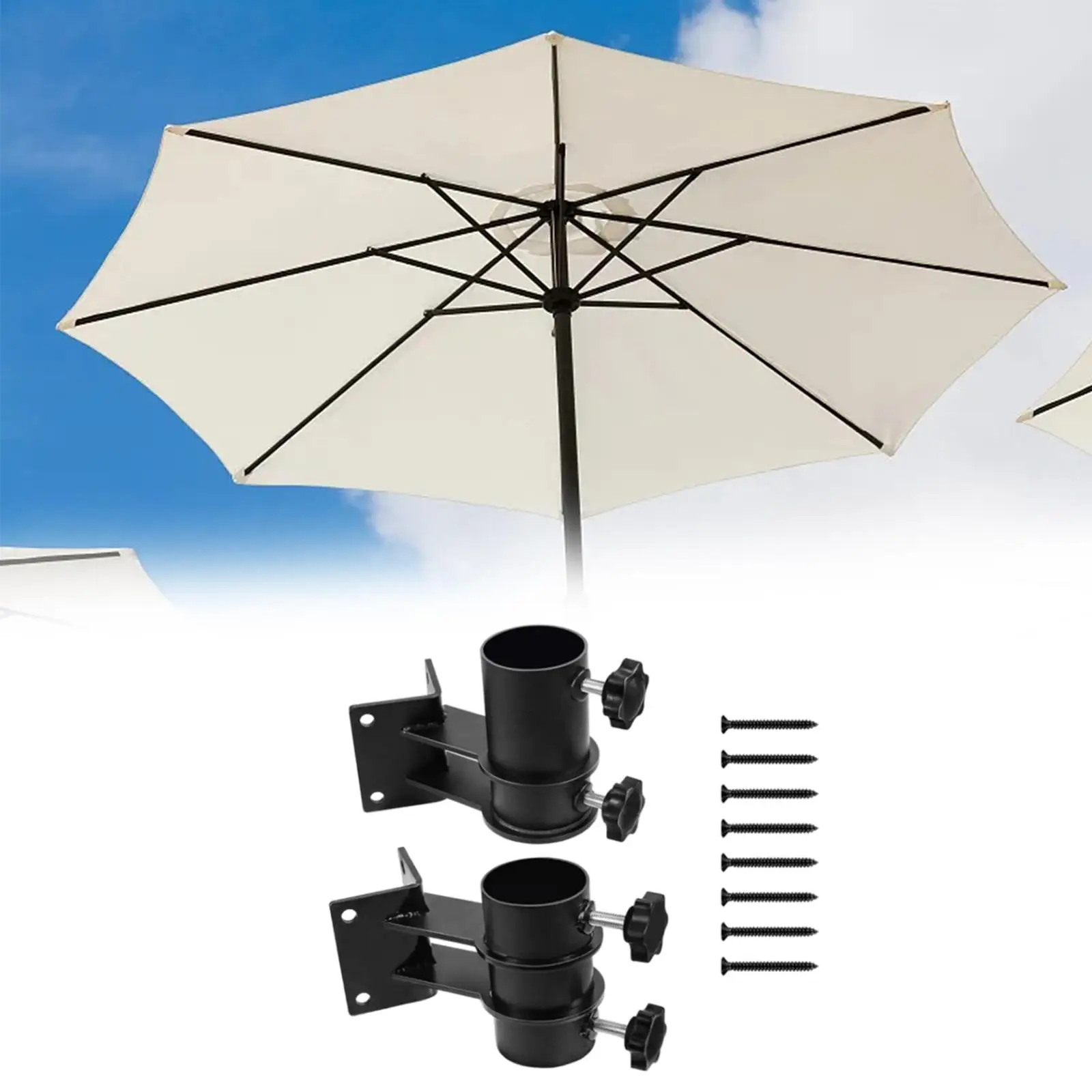 Umbrella Stand Tube Hand Knob Adjustable Umbrella Mount Patio Umbrella Stand Mount for Beach Docks Summer Beach Yard Accessories