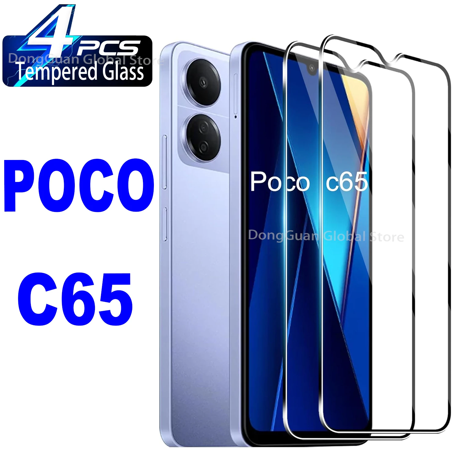 

2Pcs/4Pcs 9H Tempered Glass For POCO C65 Screen Protector Glass Film