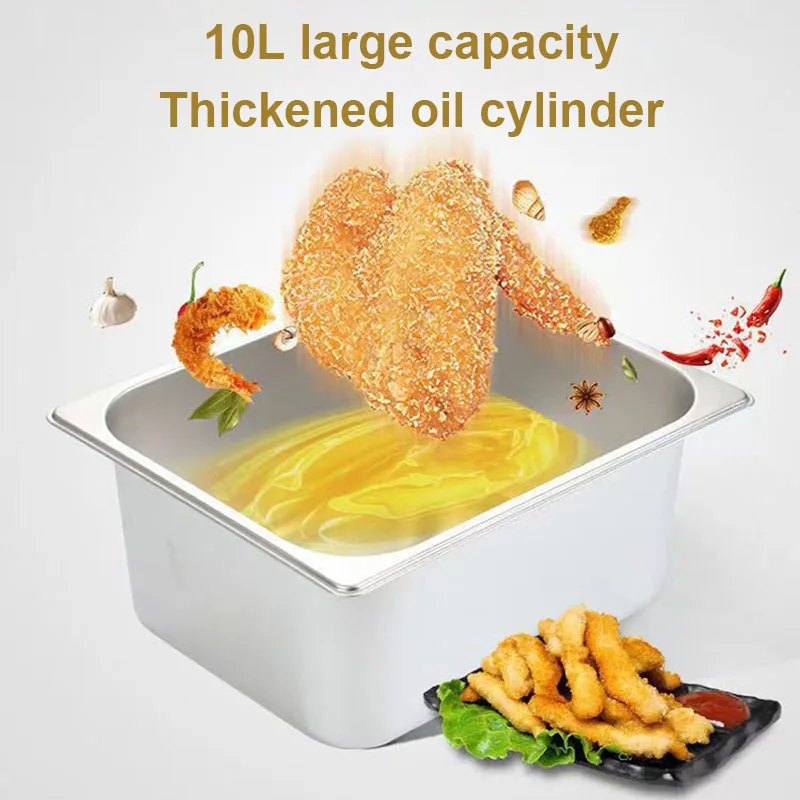 DMWD Electric Deep Fryer Stainless Steel Commercial Electric Fryer Household Chips Frying Pan French Fries Making Machine 6L EU deep fryer