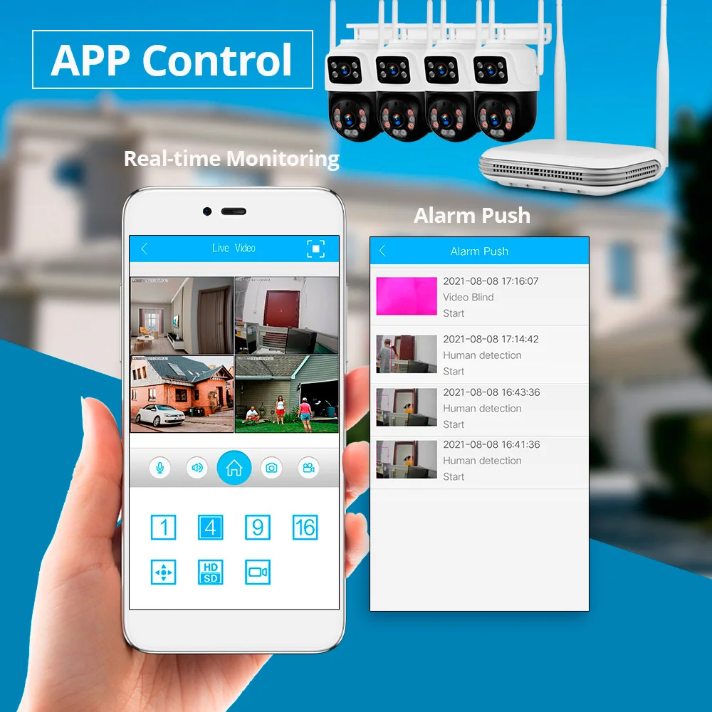 نظام كاميرات مراقبة 6MP لاسلكي PTZ