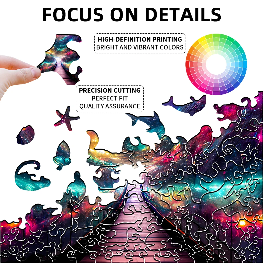 Wooden Puzzle-Shining Night Sky-Unique Square Puzzle Best Choice for Adults and Children Over 14 Years Old