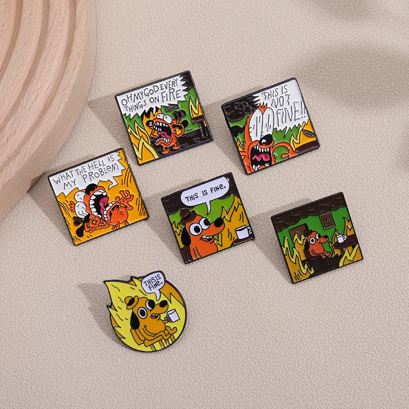 DIES IST NICHT FEIN Emaille Pins Benutzerdefinierte Cartoon Hund Broschen Anstecknadel Feuer Elf Japanische Anime Abzeichen Schmuck Geschenk Fans Freunde – Detail 4