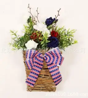 

A Stylish Independence Day Wreath Decorated With A Combination Of Red Blue And Green Is Suitable For Celebrating for Winter