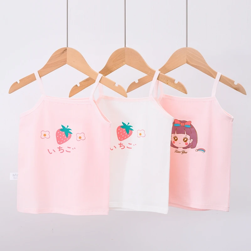 Girls Summer Undershirt Singlet Shirts Cotton T shirt Top Camisoles 2pcs Size 2 10T