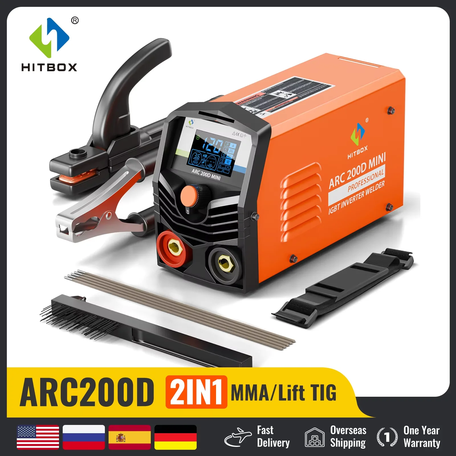 HITBOX MINI Welding Machine ARC200D 2 in 1 MMA&LIFT TIG 200A LCD Digital Display Inverter Soldering Iron