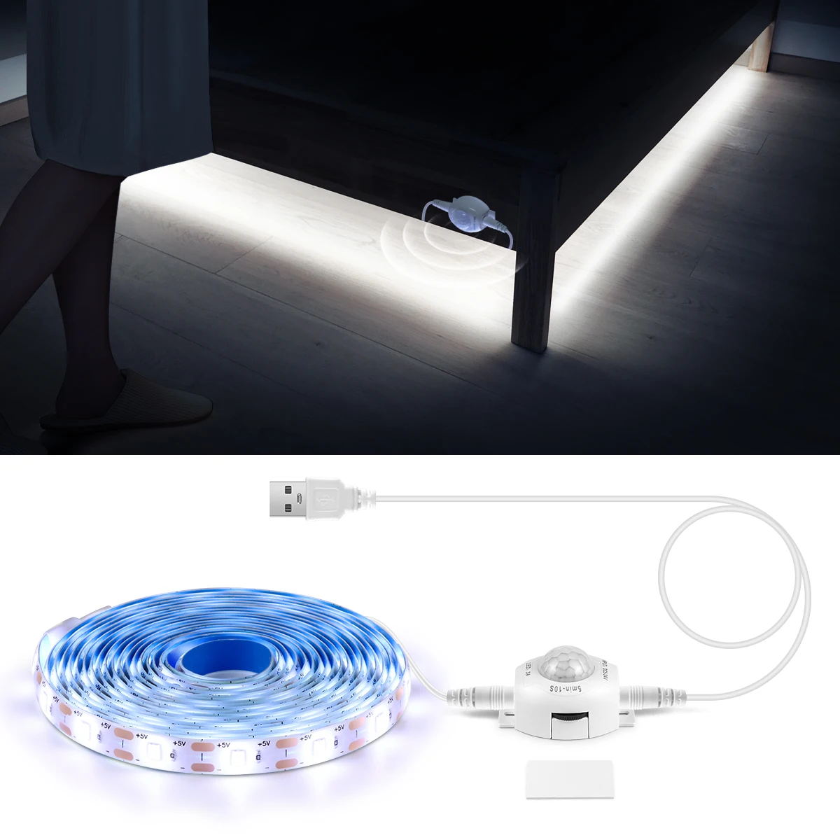 ตัวเลือกสินค้า เทปริบบิ้น LED ไร้สาย ตรวจจับการเคลื่อนไหว ตกแต่งบ้าน