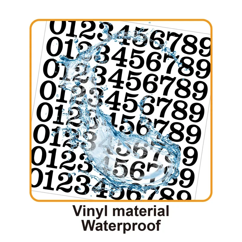 Arabic Number Stickers 5 Sheets 1 Inch Number Stickers Waterproof Vinyl Self-adhesive Removable Office Home Cup Decoration Lable label sticker number stickers