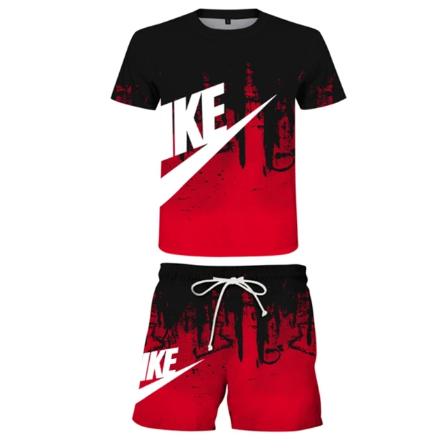 Men's T-shirt Set Sportswear 2 Pieces Man Short Sleeve Tshirt Shorts Casual  Tracksuit Men Clothing Streetwear Summer Sports Suit - AliExpress