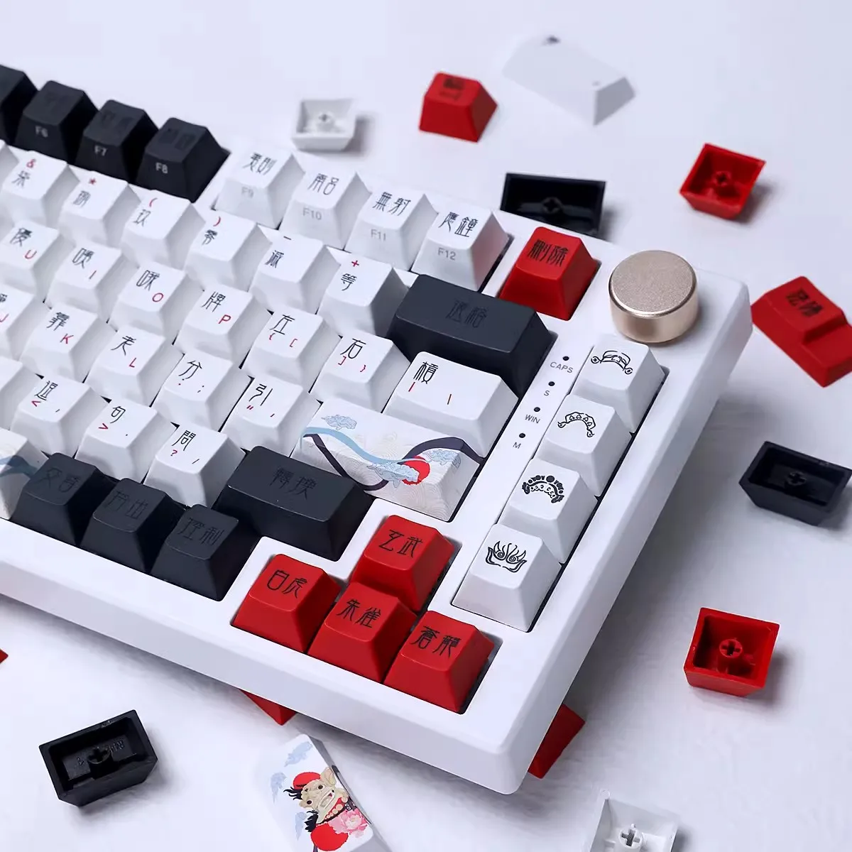 Conjunto de Keycap Estilo Chinês para Teclado Mecânico Pbt Dye Subbed Opera Pbt Perfil Oem 132 Teclas por Conjunto Interruptor mx - Imagem 2