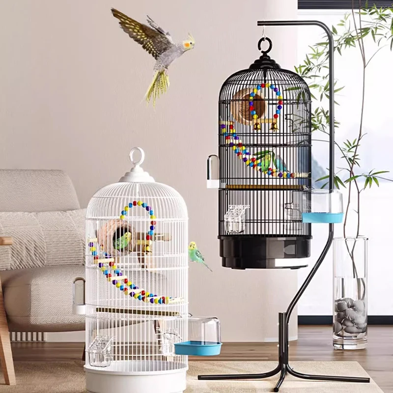 

Metal Large Bird Cage With Stand Conures Lovebird Cockatiel Parakeets House Parrots Playground Activity Center Pet Supplies