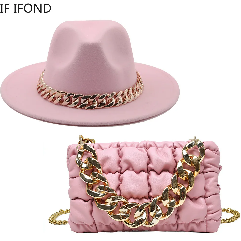 Fedora Two-piece Set Hats With Bag 4