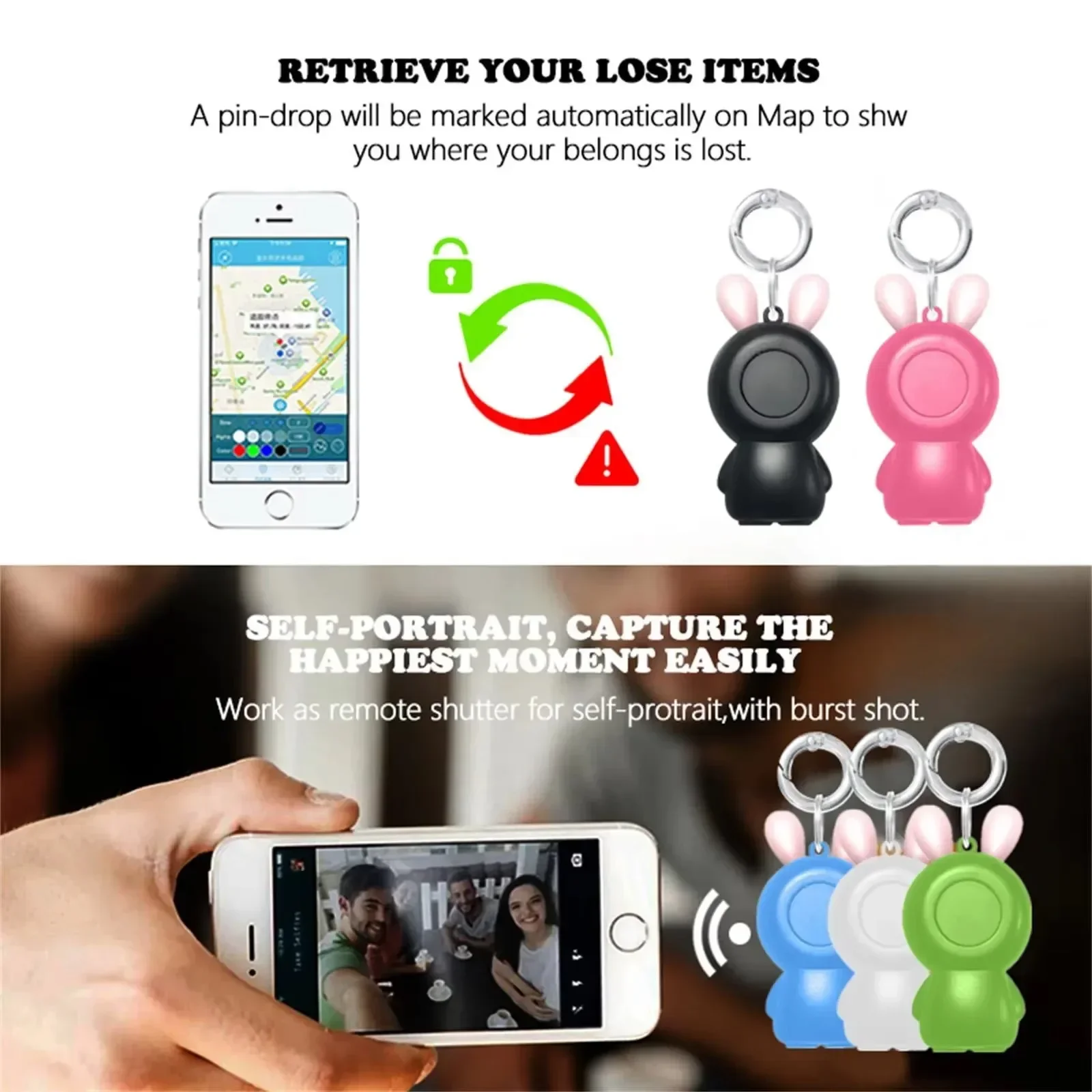 Compact Smart Bluetooth GPS Tracker - Real-Time Location Tag
