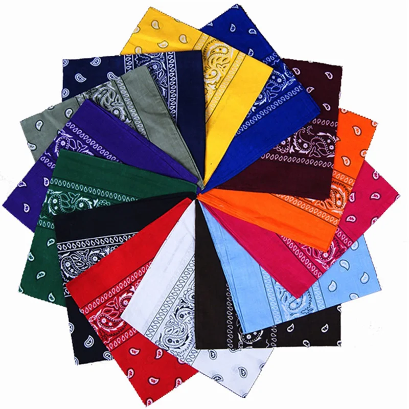 Fashion Hip Hop Bandana Square Scarf Black Red Paisley Headband Printed For Women/Men/Boys/Girls Trendy Streetwear Headband