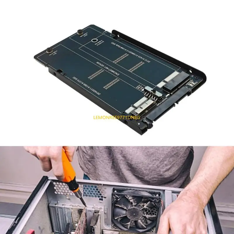 D7YC M.2 Hard Disk to 22Pin Converter 6Gbps Transfer Rate Adapter Reader Metal Tray Card