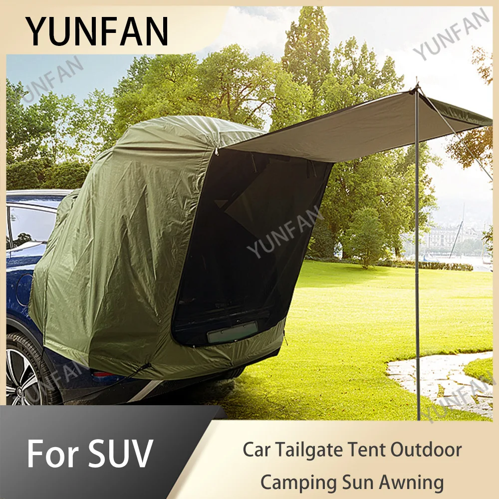 Tente d'extension arrière de voiture avec auvent de protection solaire et pluie