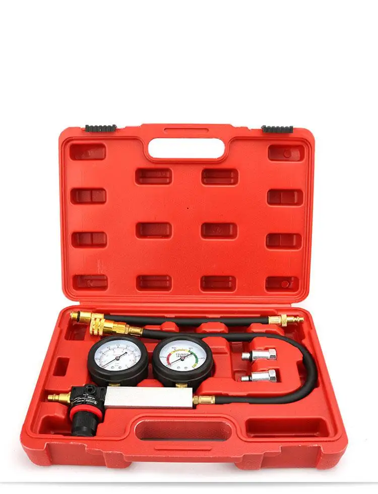 

TU-21 Compression Test Kit Engine Cylinder Dual Gauge Leakdown Tester Kit Diagnostics Tool